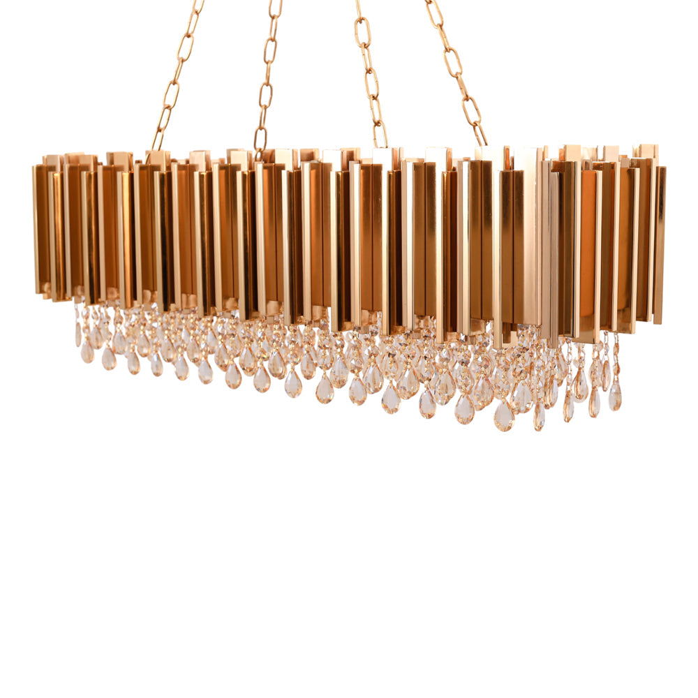 Slinder Chandelier, 8 Lights, Metal, 90*30×70cm - Gold